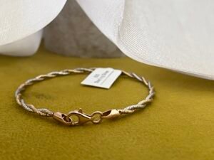 TARAKANCHAN 92.5 Sterling Silver Dual Tone Bracelet with Gold & Rose Gold Plating – 7.090g