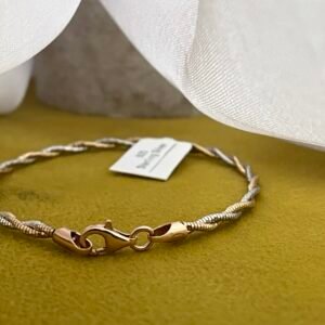 TARAKANCHAN 92.5 Sterling Silver Dual Tone Bracelet with Gold & Rose Gold Plating – 7.090g