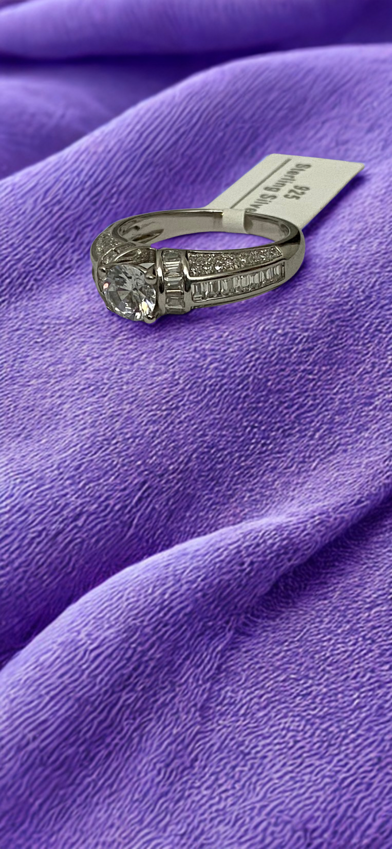 IMG_5031 TARAKANCHAN White Diamond Engagement Ring – 92.5 Sterling Silver, 4.650g - Image 2