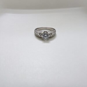 TARAKANCHAN White Diamond Engagement Ring – 92.5 Sterling Silver, 4.650g