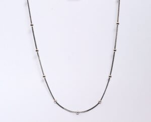 925 sterling silver beaded box chain necklace | elegant station ball chain | tarakanchan
