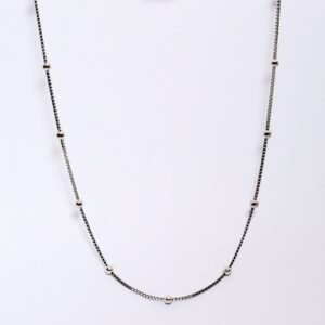 925 sterling silver beaded box chain necklace | elegant station ball chain | tarakanchan