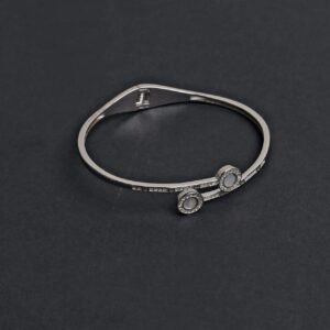 925 sterling silver dual stone designer kada bracelet – modern elegant style