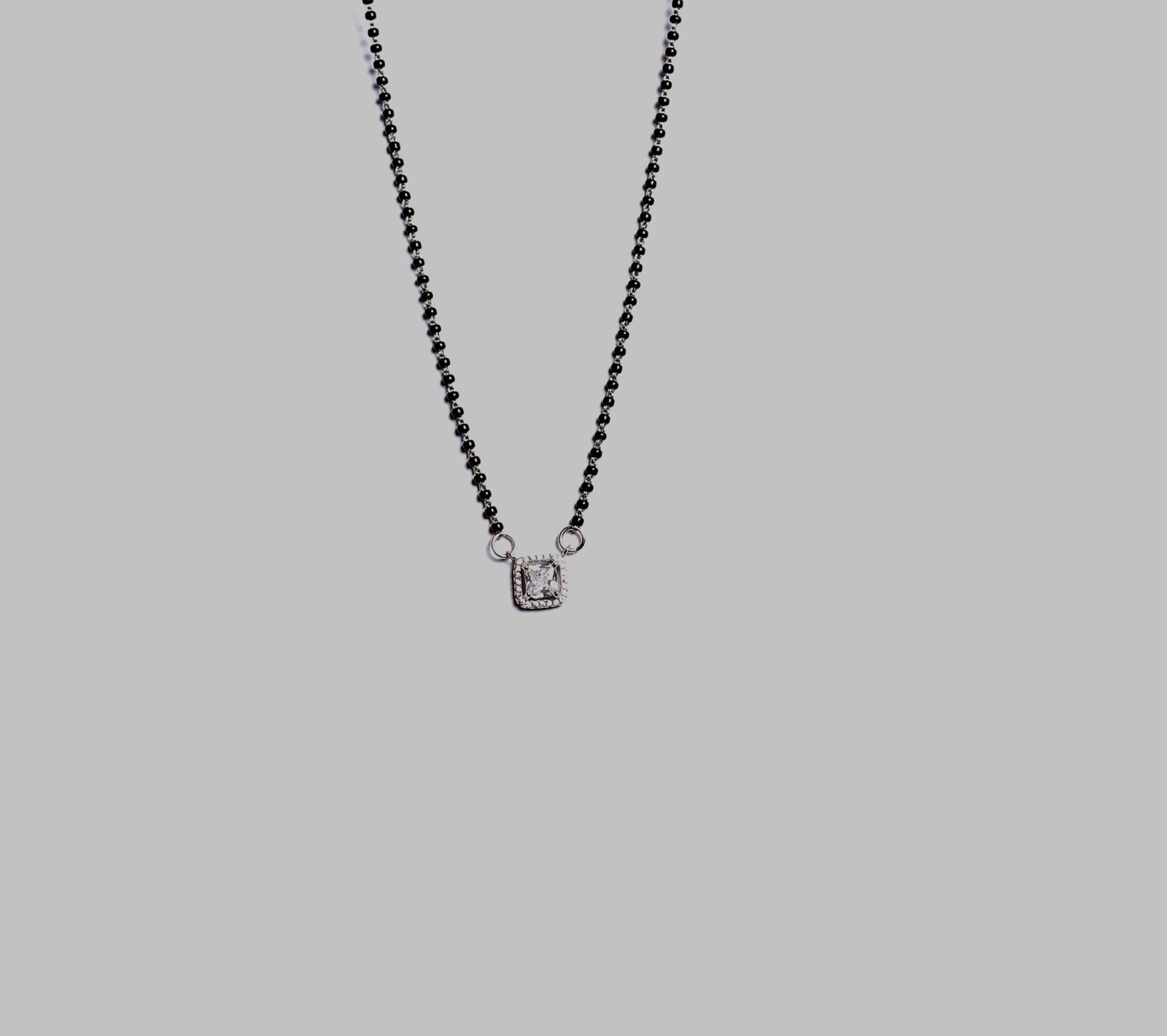 925 sterling silver mangalsutra necklace with cz pendant | elegant black bead chain | tarakanchan 925 sterling silver mangalsutra necklace with cz pendant | elegant black bead chain | tarakanchan