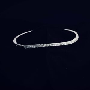925 sterling silver diamond studded kada bracelet – slim elegant design 12.24g