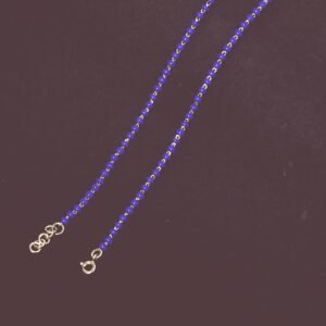 Home 925 sterling silver blue bead bracelet | elegant minimal beaded chain | tarakanchan